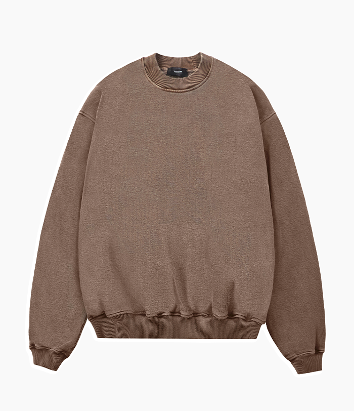 THE BRUSHED SWEATSHIRT - WASHED BROWN