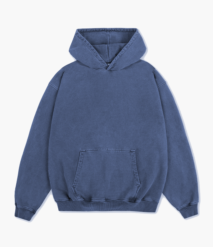 BLANK HOODIE - WASHED LIGHT NAVY